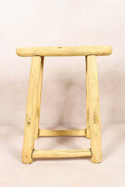 Vintage Rustic Stool Elm Wood 205 | Vinterior