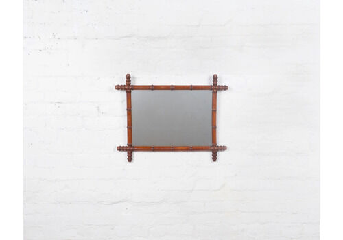Antique French Faux Bamboo Mirror