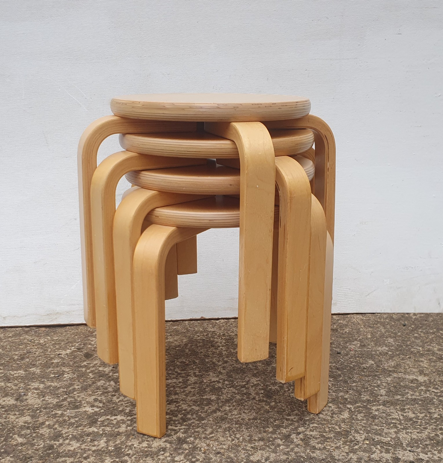 4 X Alvar Aalto Style Ikea Frosta Childs Stools / Plant Stands