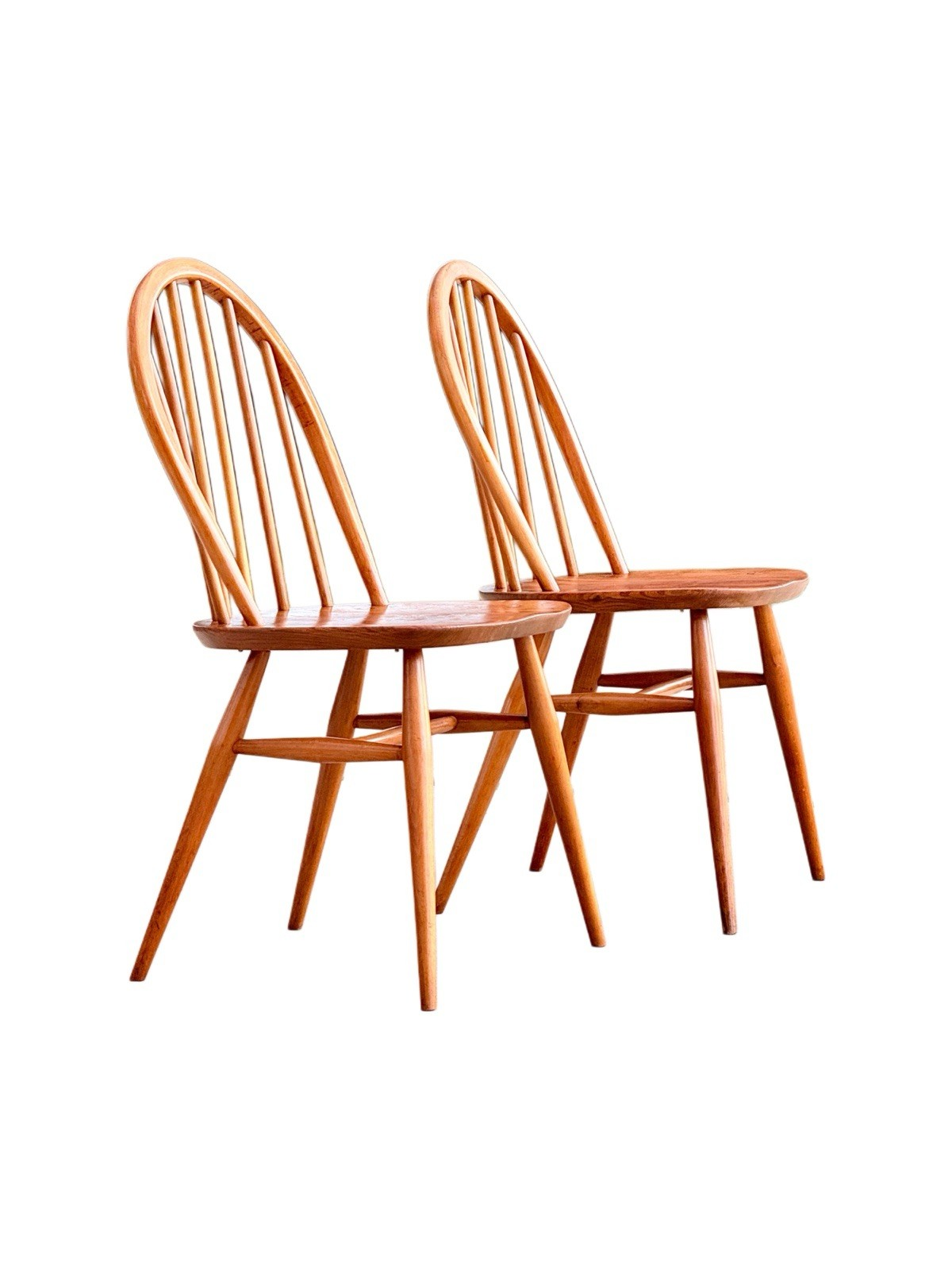 Lucian Ercolani For Ercol, Vintage Elm & Beech Model 400 Windsor Dining Chairs