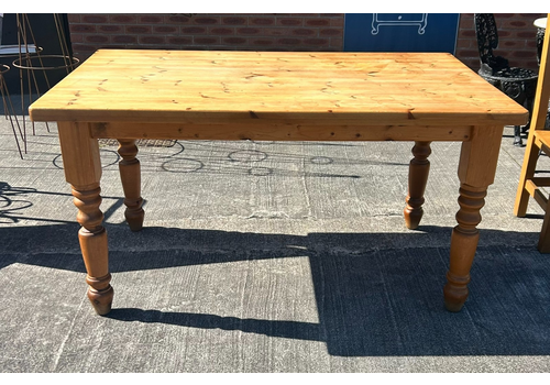 Vintage Waxed Pine French Style Farmhouse Dining Table 150cm X 91cm
