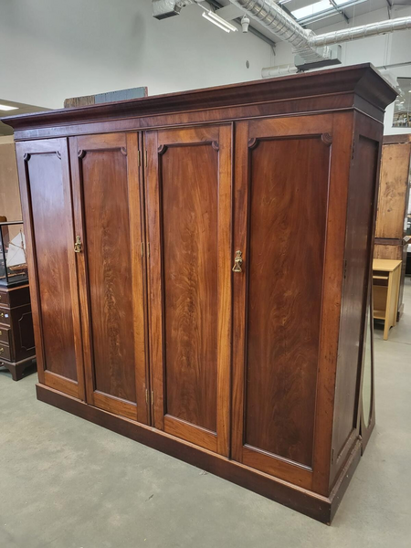 Antique 4 Door Mahogany Breakdown Wardrobe Bedroom | Vinterior