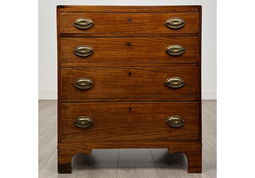 Antique 18th Century Small Georgian Chest Of Drawers In Mahogany ( Af 5815 )