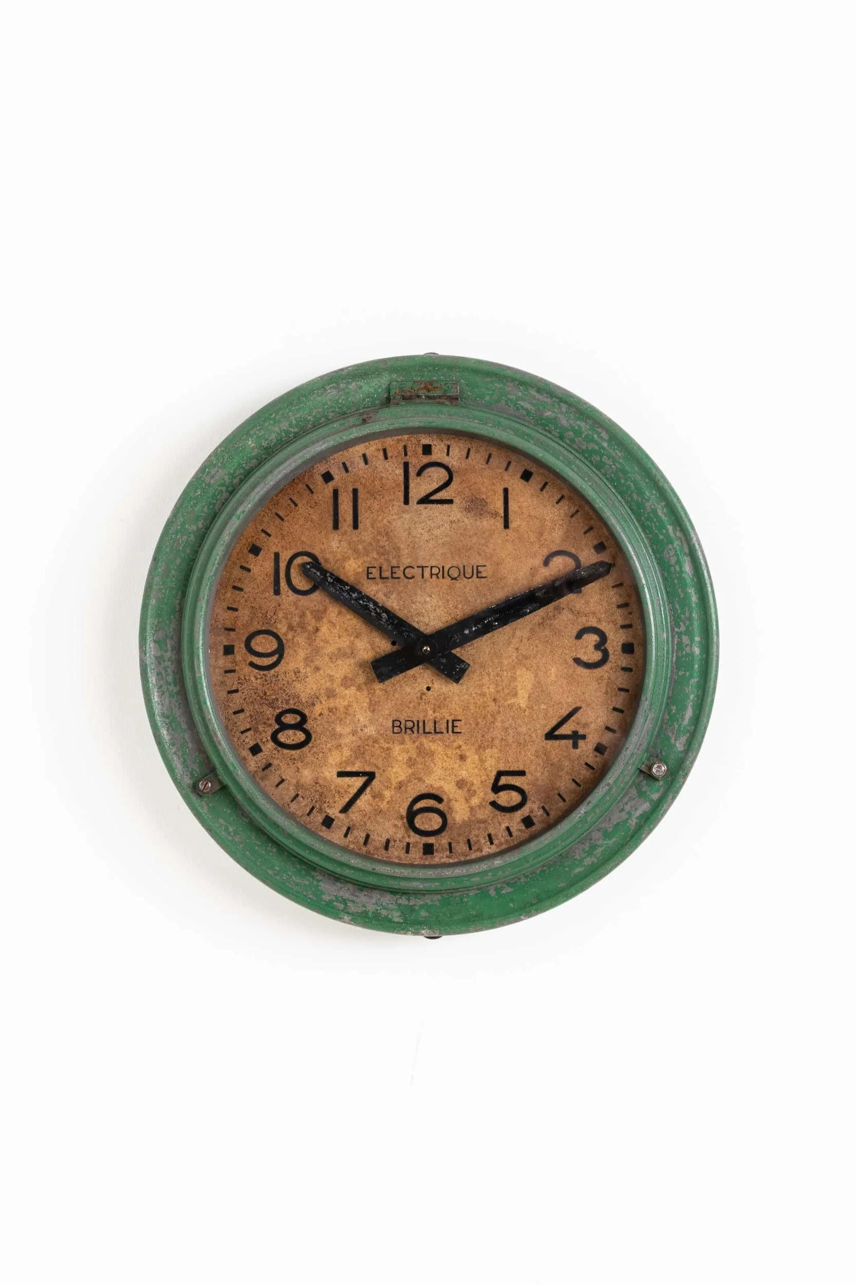 Large Industrial French Brillie Wall Clock | Vinterior