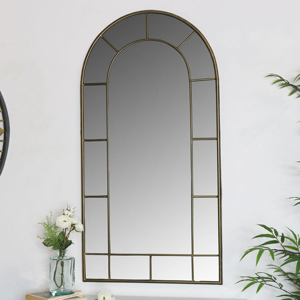 Large Arched Metal Window Mirror 55cm X 107cm