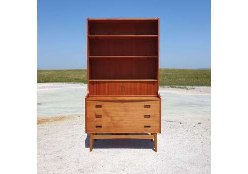 Johannes Sorth For Bornholm Mobelfabrik, Denmark. A Teak Secretaire Bookcase. 1960s.