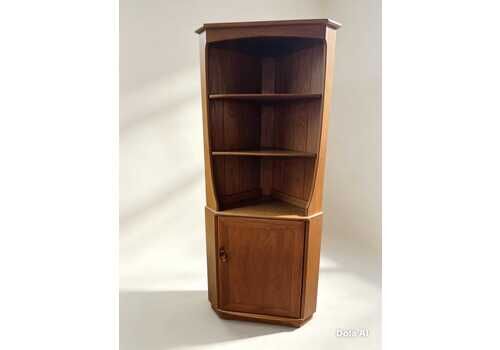 Ercol Elm Corner Display Cabinet, C.1990s
