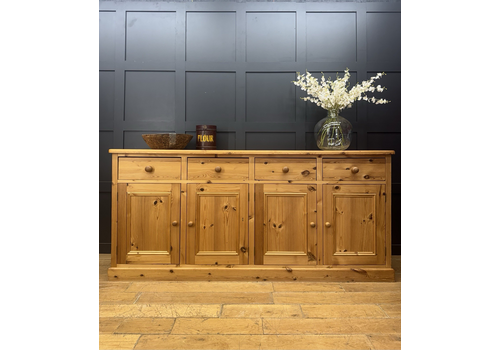 Large Solid Pine Kitchen Sideboard 4 Door 4 Drawer Rustic Farmhouse