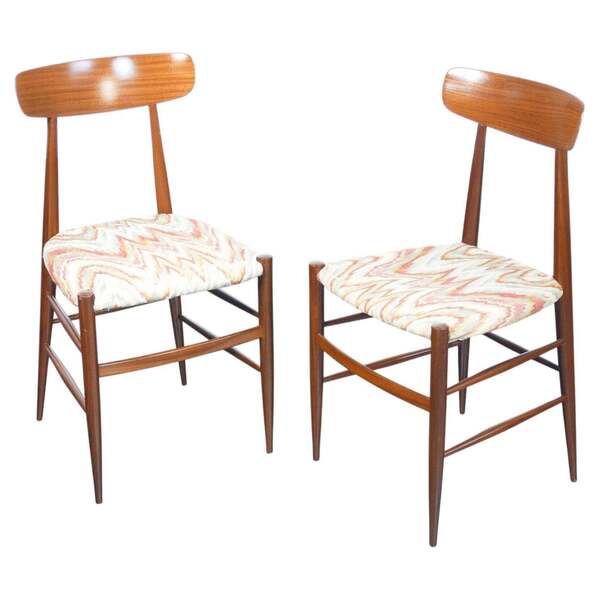 A Pair Of Italian Designed Chairs From The 1940s Made Of Solid Wood ...