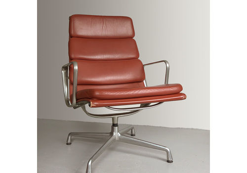 Vitra Eames Ea 216 Soft Pad Chair In Tan Leather