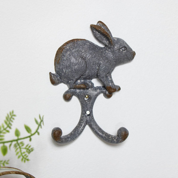 Rustic Metal Rabbit Wall Mounted Coat Hook Windsor Browne Vinterior
