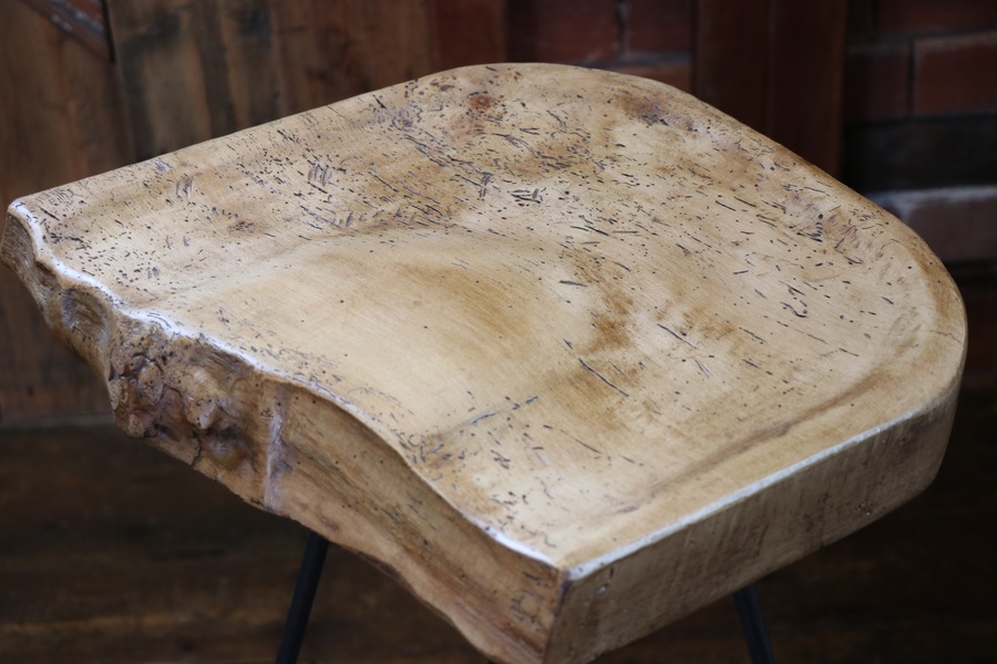 Handmade Industrial Designed Barstool With Oak Seat photo furniture