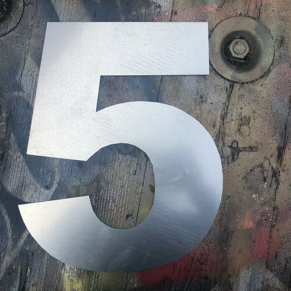 BIG GALVANIZED METAL HOUSE SHOP DOOR WALL NUMBERS SIGN VINTAGE RUSTIC INDUSTRIAL