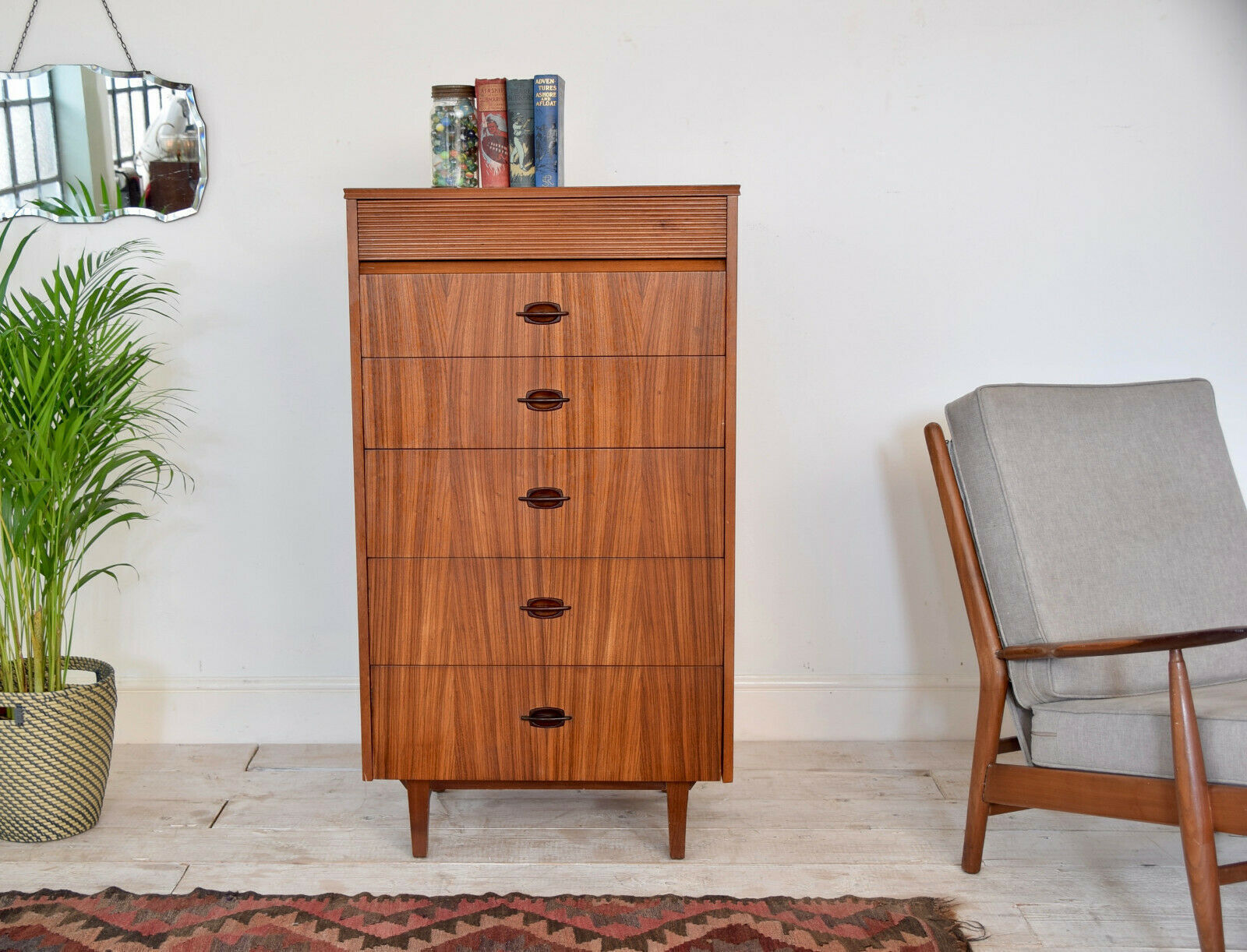 Mid Century Tallboy White And Newton Vintage Chest Of Drawers Can