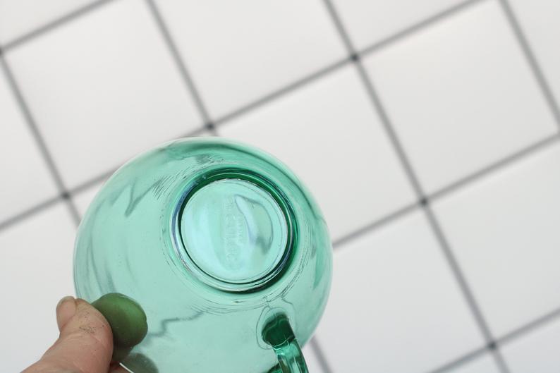 Vintage French Arcoroc Green Glass Cups And Saucers Vinterior