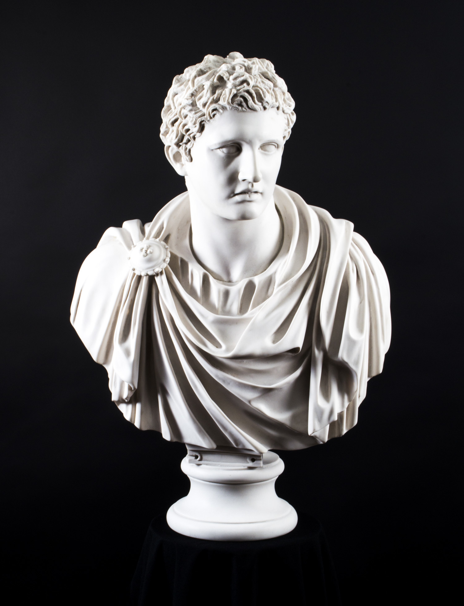 Stunning Marble Bust Roman Emperor General Marc Anthony TON Vinterior