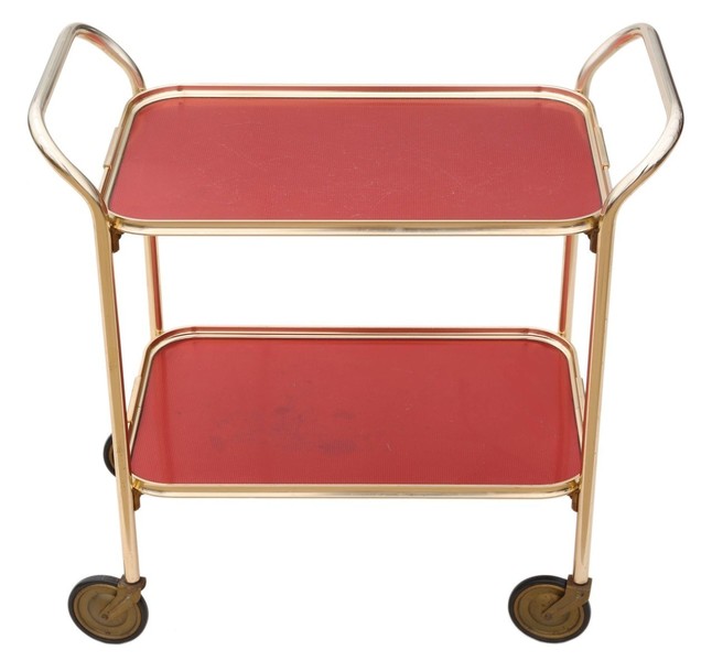 Retro Art Deco Cake Drinks Serving Table Or Trolley photo furniture