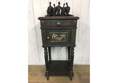 French Bedside Table, French Pot Cupboard, Whimsical Furniture, Black Furniture