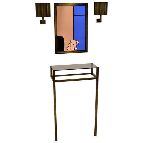 Hollywood Regency Hall Entrance Set Vinterior Hollywood Regency Hall Entrance Set