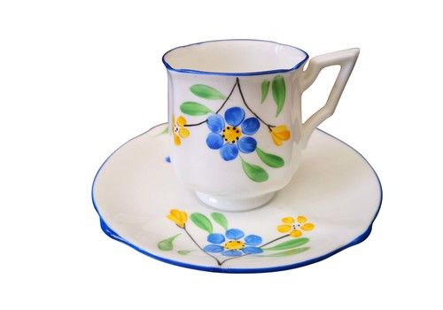 Bell China Art Deco Demi Tasse Coffee Cup And Saucers