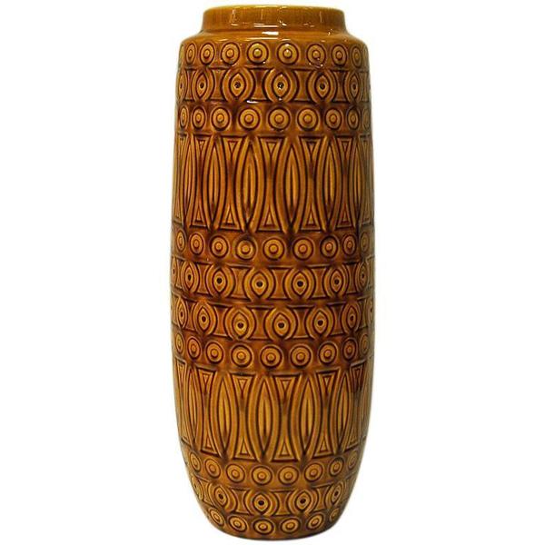 Yellow Ceramic Vintage Inka Vase By Scheurich W Germany 1960s