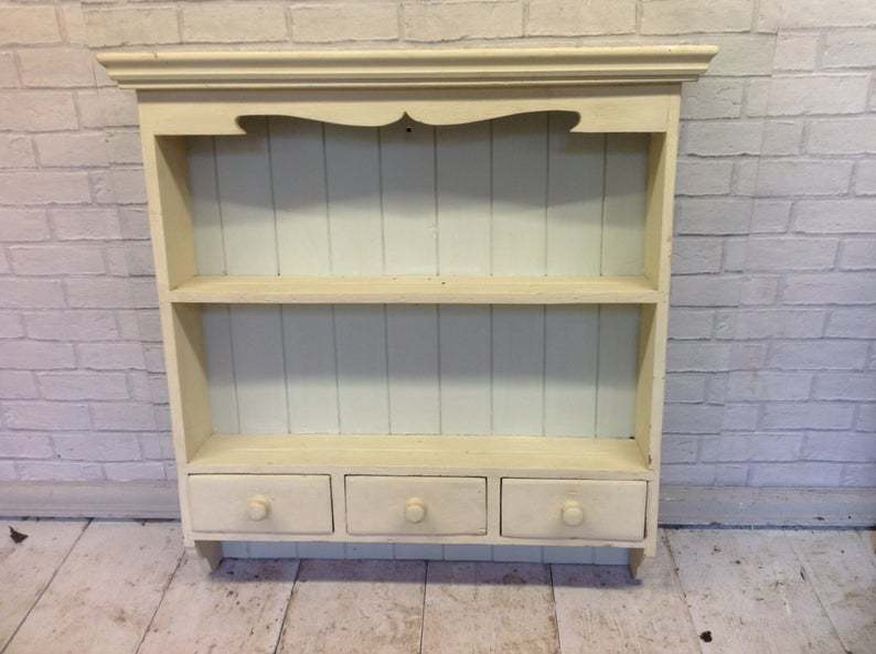 Decorative Painted Vintage Wall Shelf Plate Rack Spice Rack