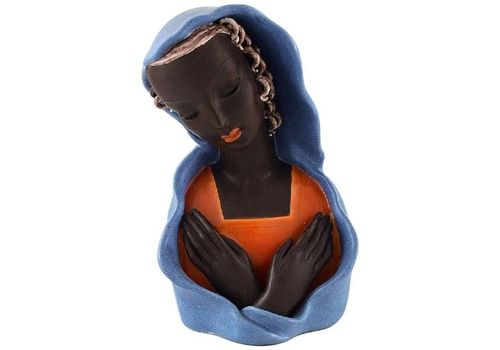 Goldscheider Art Deco Figure Of Black Madonna In Glazed Ceramics, Austria