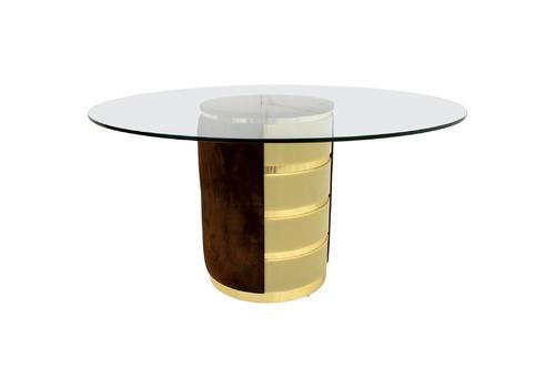 Willy Rizzo Mid Century Modern Italian Suede And Plexiglass Dining Table, 1970s
