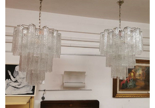Pair Of Murano Glass Chandeliers, Toni Zuccheri For Venini