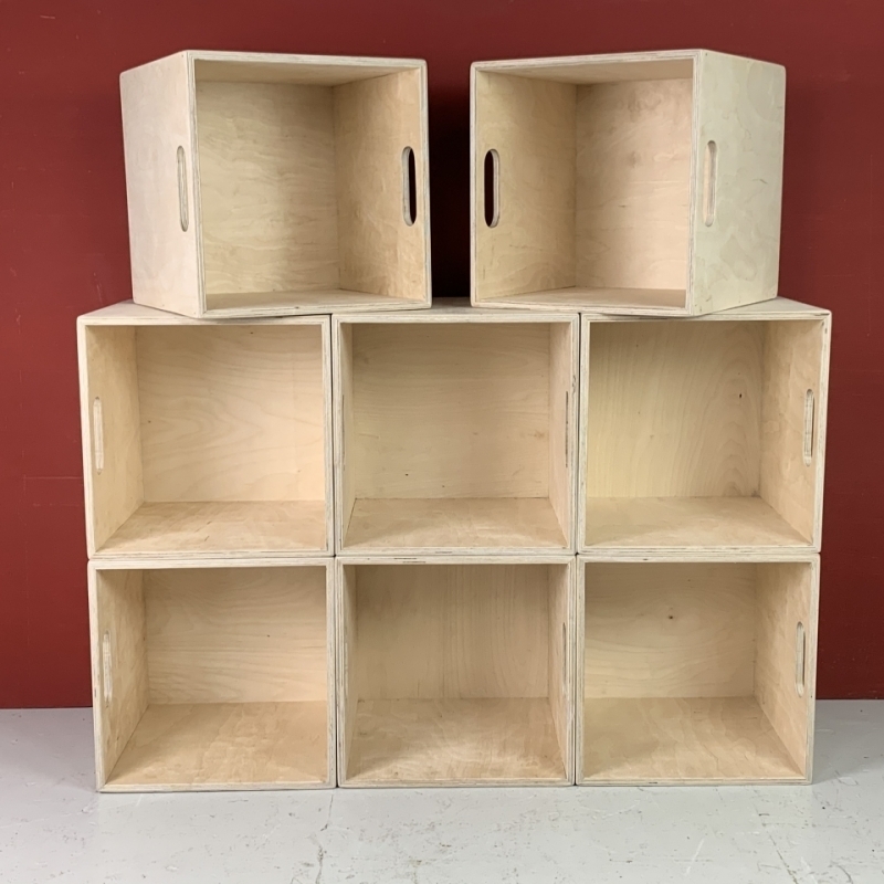 Vinyl Records Storage Crate For Lps & 12" Handmade In Birch Plywood