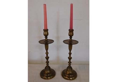 Pair Of Antique Brass Candlesticks