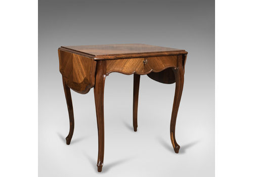19th Century French Antique Sofa Table, Kingwood Drop Flap Occasional, C.1880