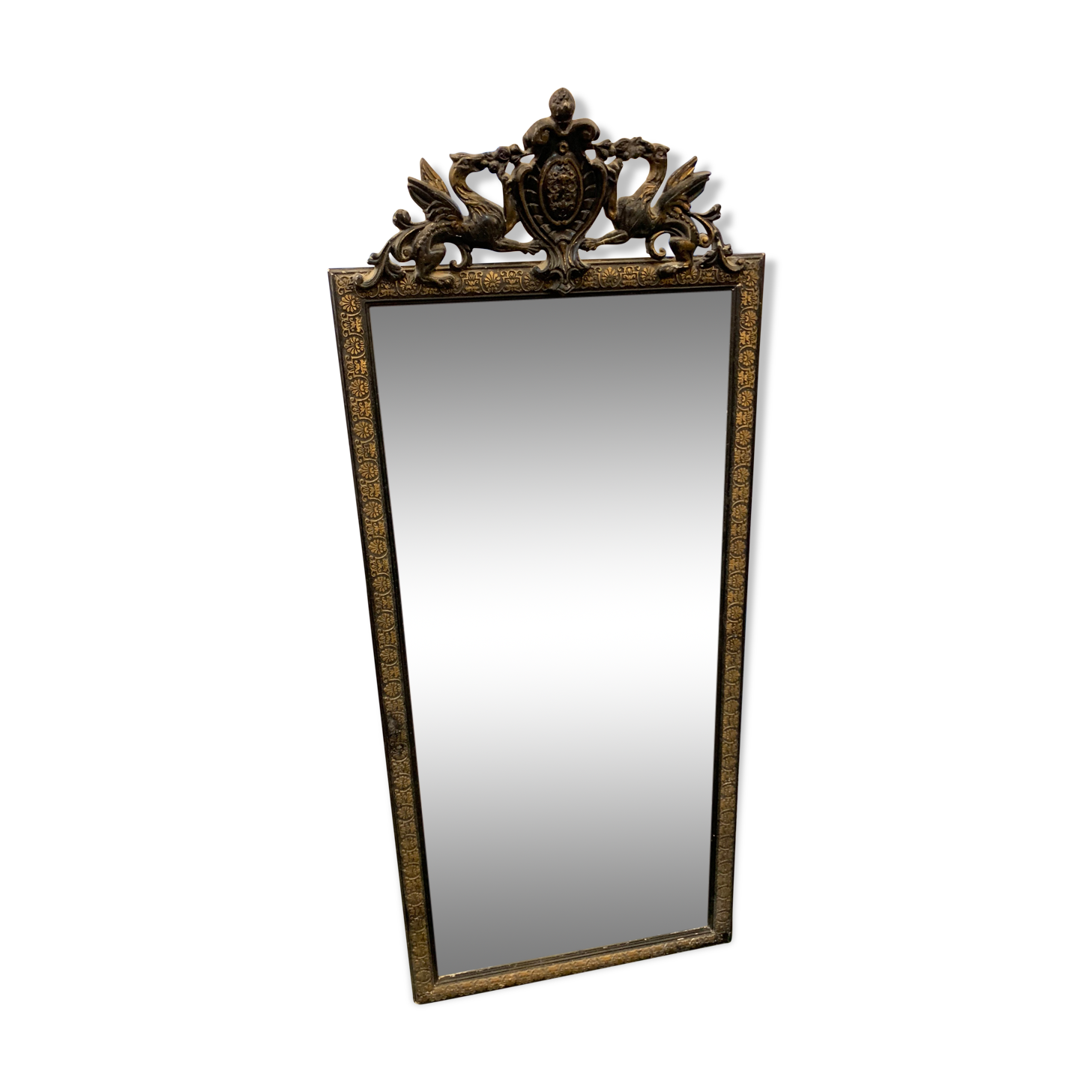 Blackened Wooden Mirror 50x115cm Vinterior