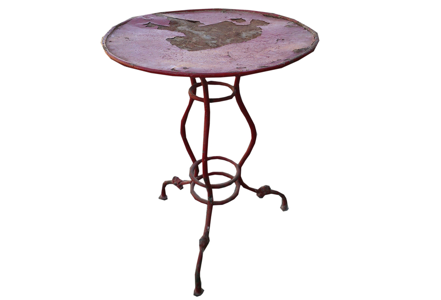 Vintage Red Bistro Table Vinterior