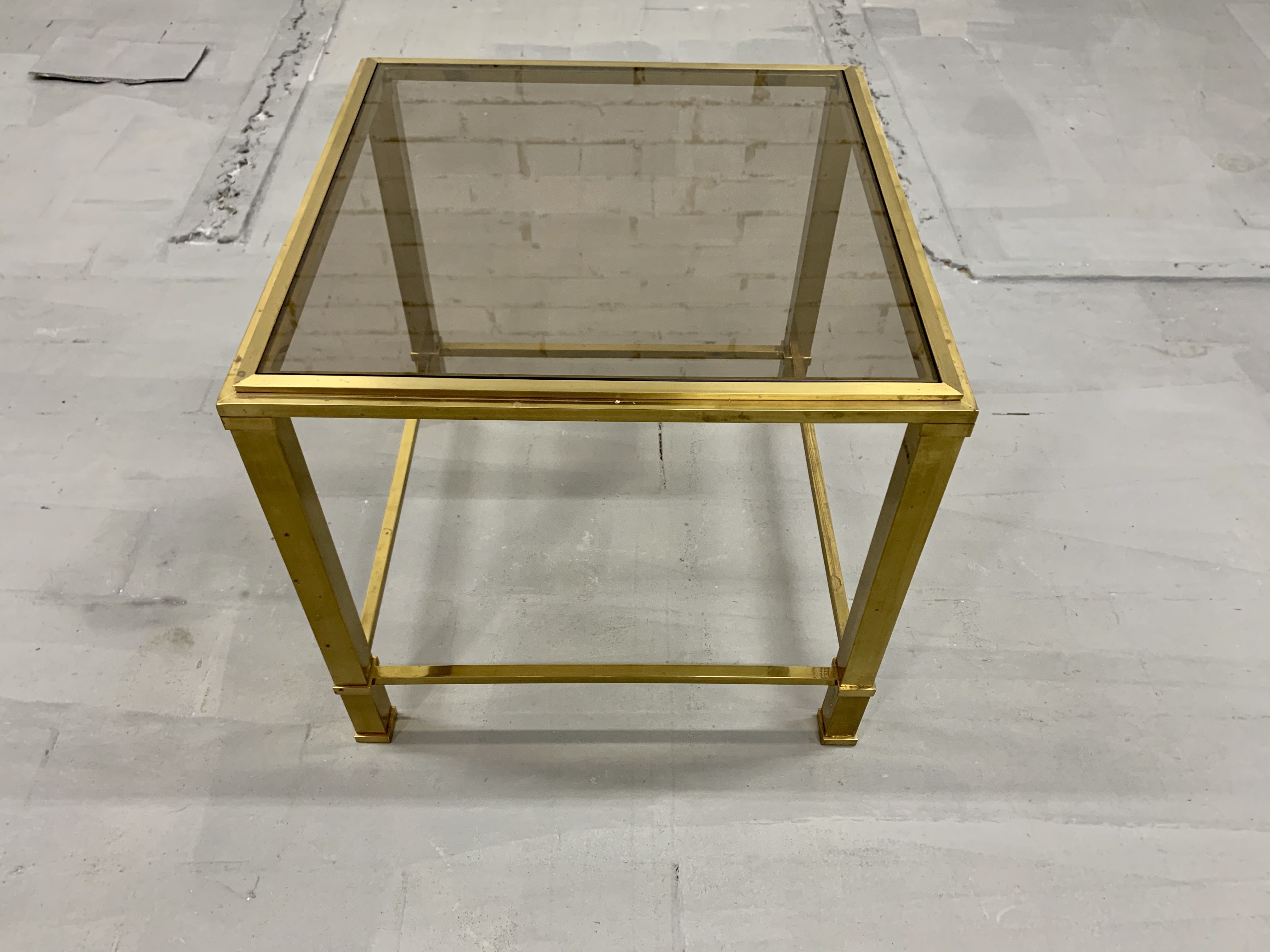Mid Century Brass And Glass Designer Side Table Style Of Maison Jansen Unknown Vinterior