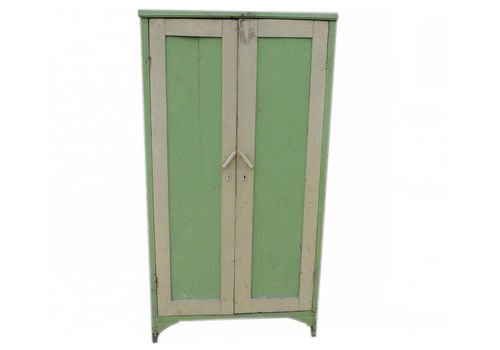 Vintage Painted Green Wardrobe Armoire