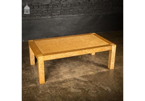 Mid Century Coffee Table With Stunning Figured Root Veneer And Brass Inlay