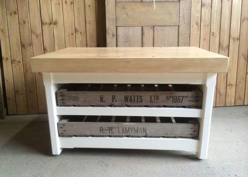 Rustic Handmade Wooden Pine Shabby Chic Coffee Table Tv Stand Side End