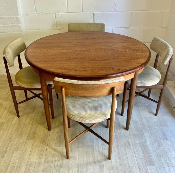Vintage G Plan Fresco Round Extending Dining Table And 4 Chairs V B