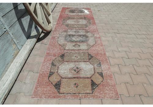 Turkish Runner, Geometric Runner, Rustic, Wool Rug, Farmhouse Decor, Runner Rug, Vintage Runner, Oushak Runner, Handmade, Faded Rug