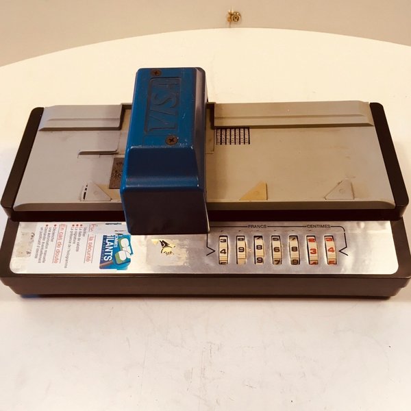 Vintage French Credit Card Machine C.1970's in Beige Vinterior