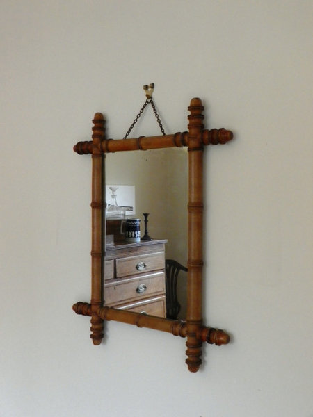 French Antique Mirror With Faux Bamboo Frame Vinterior Antique Mirror With Faux Bamboo Frame