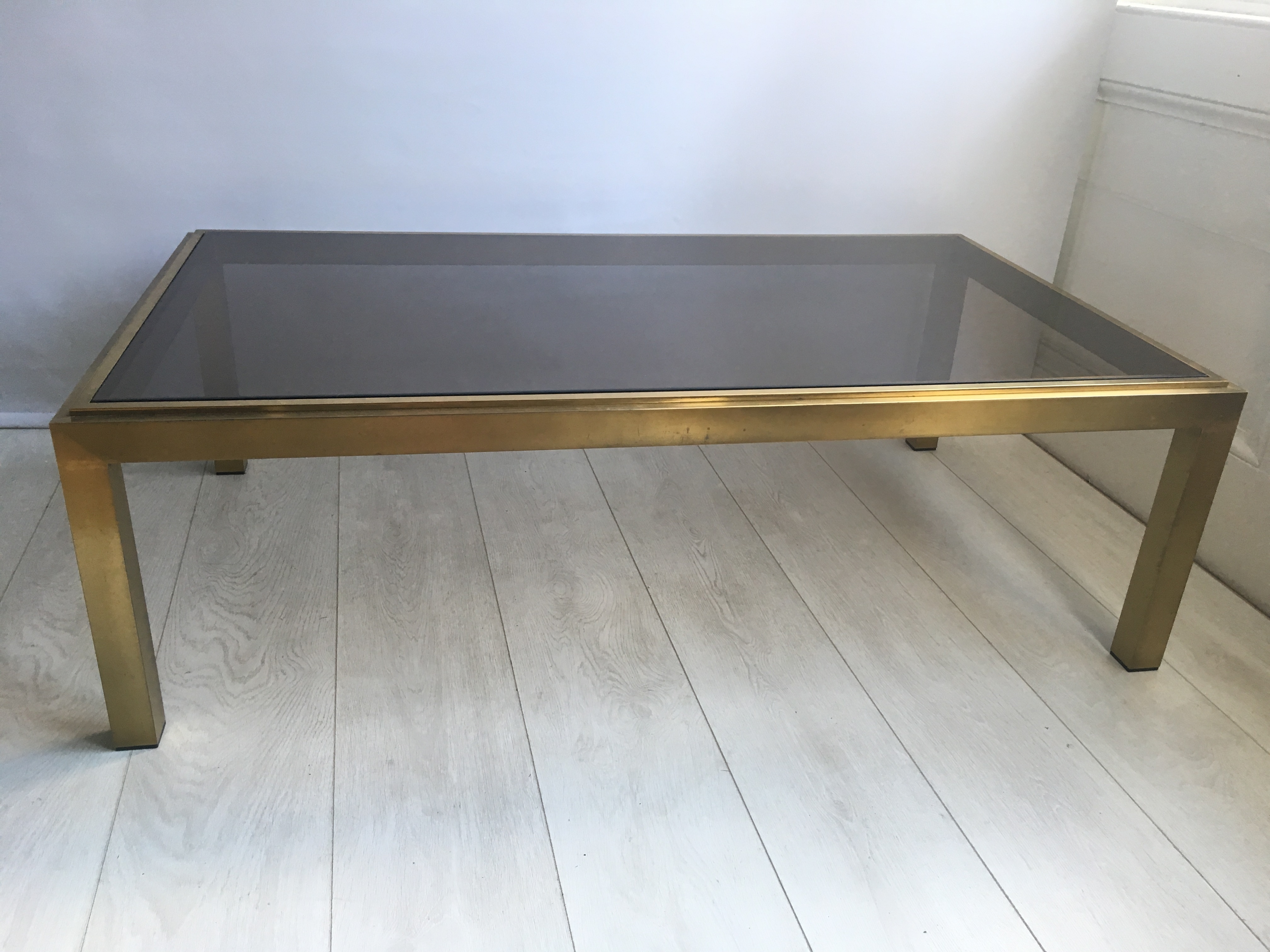 Vintage French Brass And Glass Coffee Table Vinterior