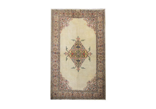 Vintage Carpet Rug Handwoven Geometric Persian Rug Tabriz Rug 137x204cm