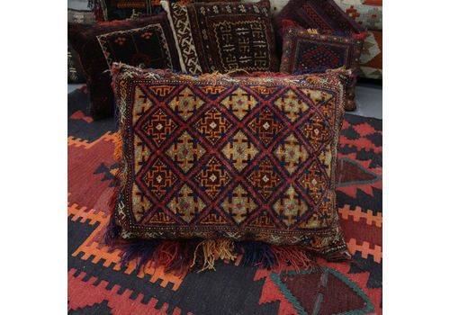 Antique Rugs Handmade Brown Pillow Case Tribal Carpet Floor Cushion Cover