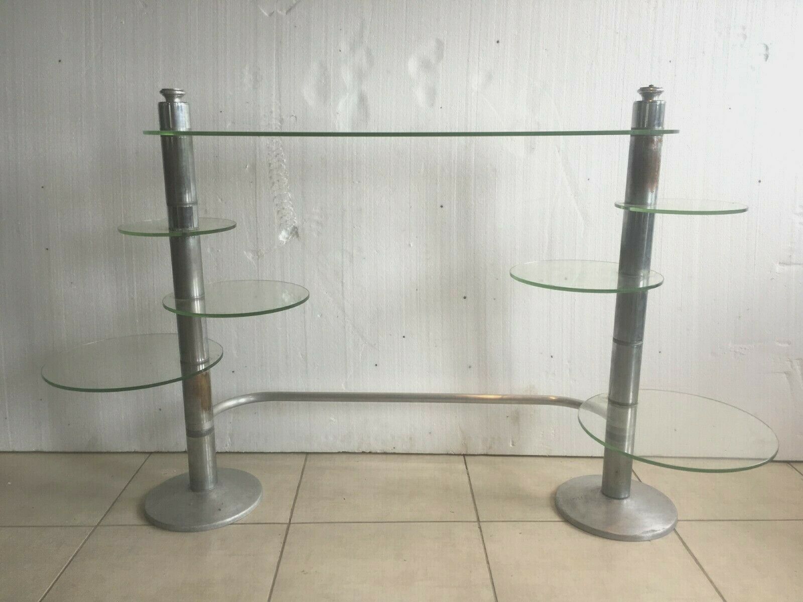 Display Shelf In Glass And Chrome Frame Freestanding Shelf Display