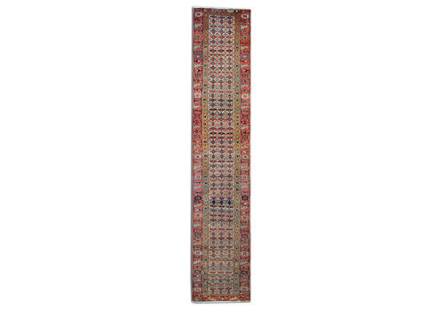 Antique Caucasian Shirvan Runner Rug, Long Traditional Wool Rug 80x415cm