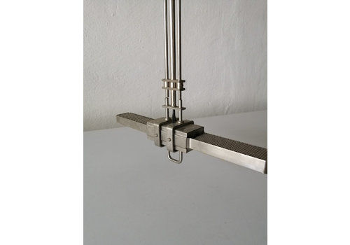 Relco Industrial Style Double Socket Linear Suspension Lamp, 1970s Milano Italy