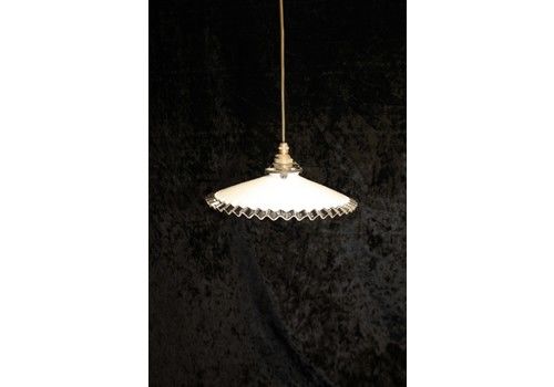 Early 20th Century French Glass Ceiling Light With Frilly Edge