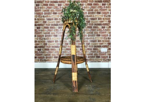 Stunning Large Mid Century Cane And Rattan Plant Stand   Vintage Retro 50s 60s